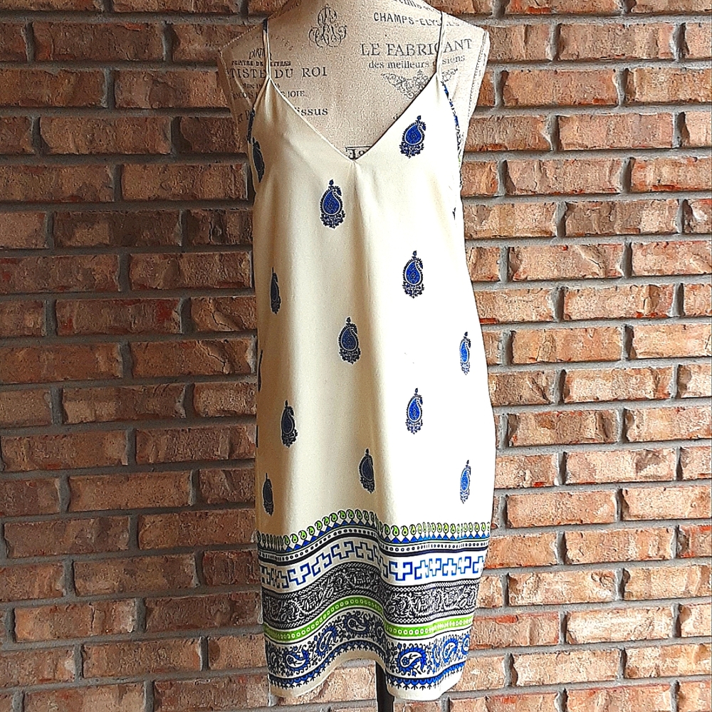 Amanda Uprichard 100% Silk Sleeveless Floral/Paisley Print Dress.
